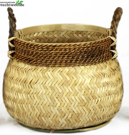 Mand Bamboo Naturel D47h36cm 3 Mand Bamboo Naturel D47h36cm