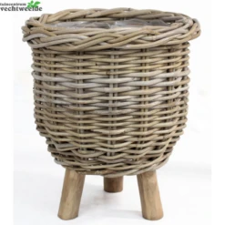 Mand Rotan Op Poten D41h54cm
