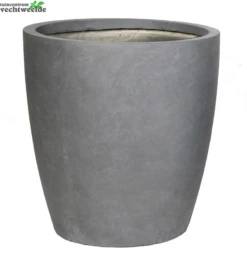 Pot Egg Hoog Clay Fibre Dia50 H56 CM Antraciet Grijs