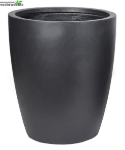 Pot Egg Hoog Clay Fibre Dia50 H56 CM Zwart
