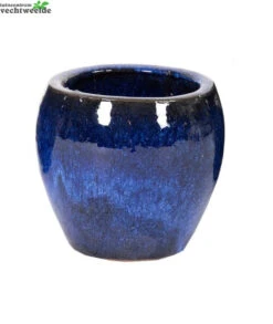 Pot Glazuur Buik D38h32cm Blauw