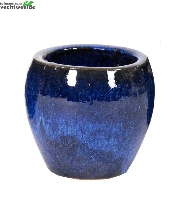 Pot Glazuur Buik D38h32cm Blauw 3 Pot Glazuur Buik D38h32cm Blauw