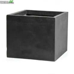 Pot Kubus Clay Fibre B28 - H28 Cm Zwart