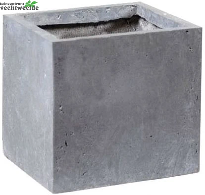 Pot Kubus Clay Fibre B34 - H30 Cm Authentiek Grijs 4 Pot Kubus Clay Fibre B34 - H30 Cm Authentiek Grijs - Afbeelding 2
