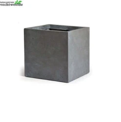 Pot Kubus Clay Fibre B34 - H30 Cm Authentiek Grijs