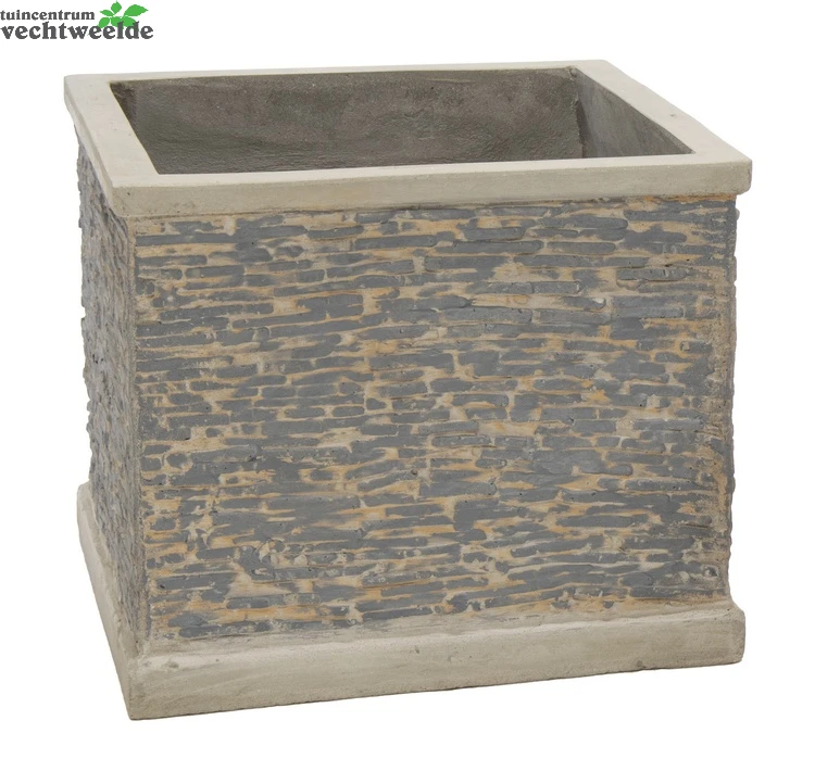 Pot Kubus Jambi D20 - H20cm Grijs 3 Pot Kubus Jambi D20 - H20cm Grijs