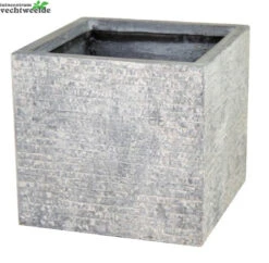 Pot Kubus Utah B20 - H22 Cm Grijs