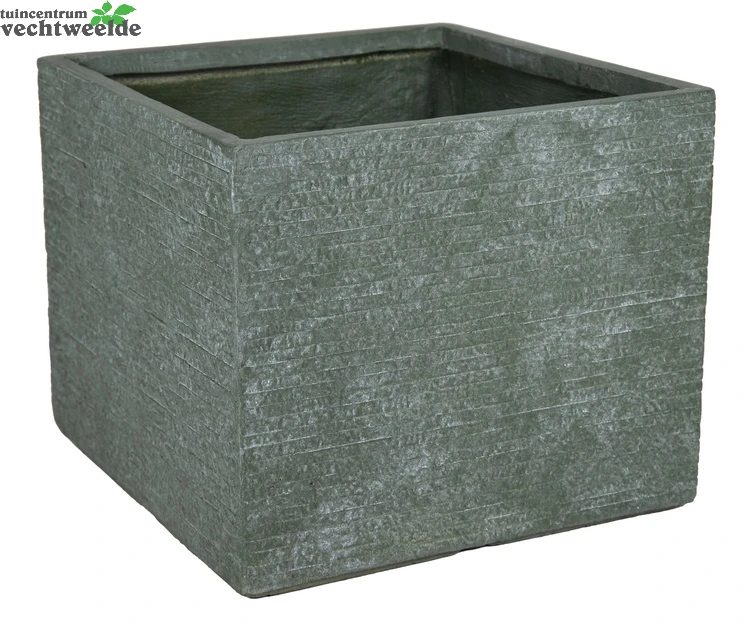 Pot Kubus Utah B35 - H30 Groen 3 Pot Kubus Utah B35 - H30 Groen