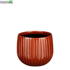 Pot Pablo D16h14cm D.rood Ribbel