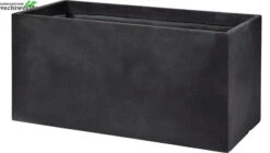 Pot Rechthoek Clay Fibre L100 - B45 - H45 Cm Zwart