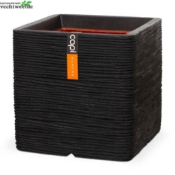 Pot Vierkant Rib Nl L30b30h30 Zwart