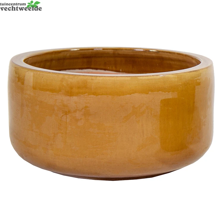 Schaal Glazuur D31h15cm Geel 3 Schaal Glazuur D31h15cm Geel