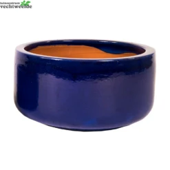 Schaal Glazuur D38h20cm Blauw