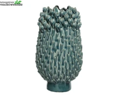 Decoris Vaas Keramiek L22.5b22.5h38.5cm Grn