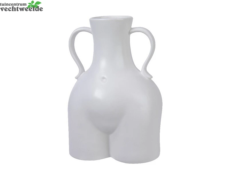 Decoris Vaas Porselein L14b10h20.5cm Off-wt 3 Decoris Vaas Porselein L14b10h20.5cm Off-wt